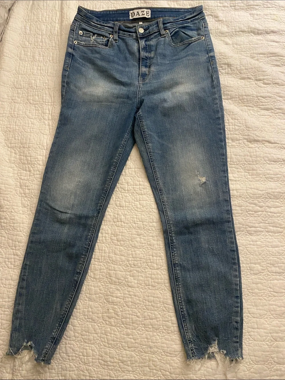 Daze Women's Skinny high rise Jeans in Medium Blue